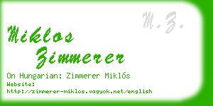 miklos zimmerer business card
